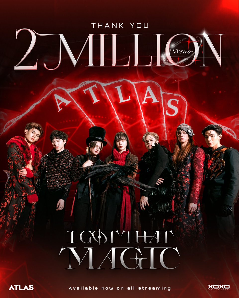 ATLASofficialTH's tweet image. Thank You for 2,000,000 Views 
#ATLASIGotThatMagic2M

ไปกันต่อ 
Yeah!! Magic 

ATLAS - I Got That Magic (Prod. by benlussboy)  
YouTube : ATLAS 
youtu.be/lZ3RCafyoDk 

Available now on all streaming 

#ATLASIGotThatMagic
#ATLAS_th #ATLASth
#XOXOentertainment 
#TPOP