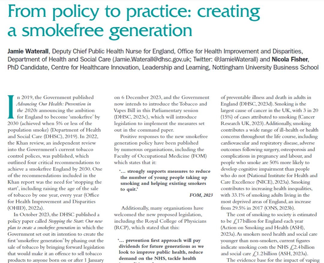 Smoking remains one of the biggest single causes of preventable illness, death & health inequalities across the UK. That's why I support the actions set out in the Tobacco & Vapes Bill. Find out more by reading this open access article⬇️ magonlinelibrary.com/doi/full/10.12…