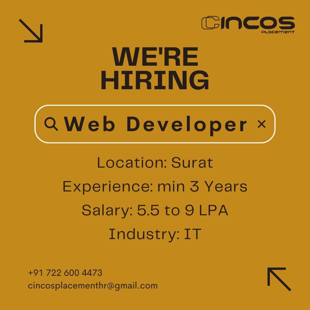 Join as a Web Developer! Explore opportunities with the best IT placement consultant in Surat. 

Contact Us
Phone: +91 7226004473

#WebDeveloper #SuratJobs #DevLife #NewJob #TopITPlacementConsultancyInSurat #ITJobPlacementInSurat