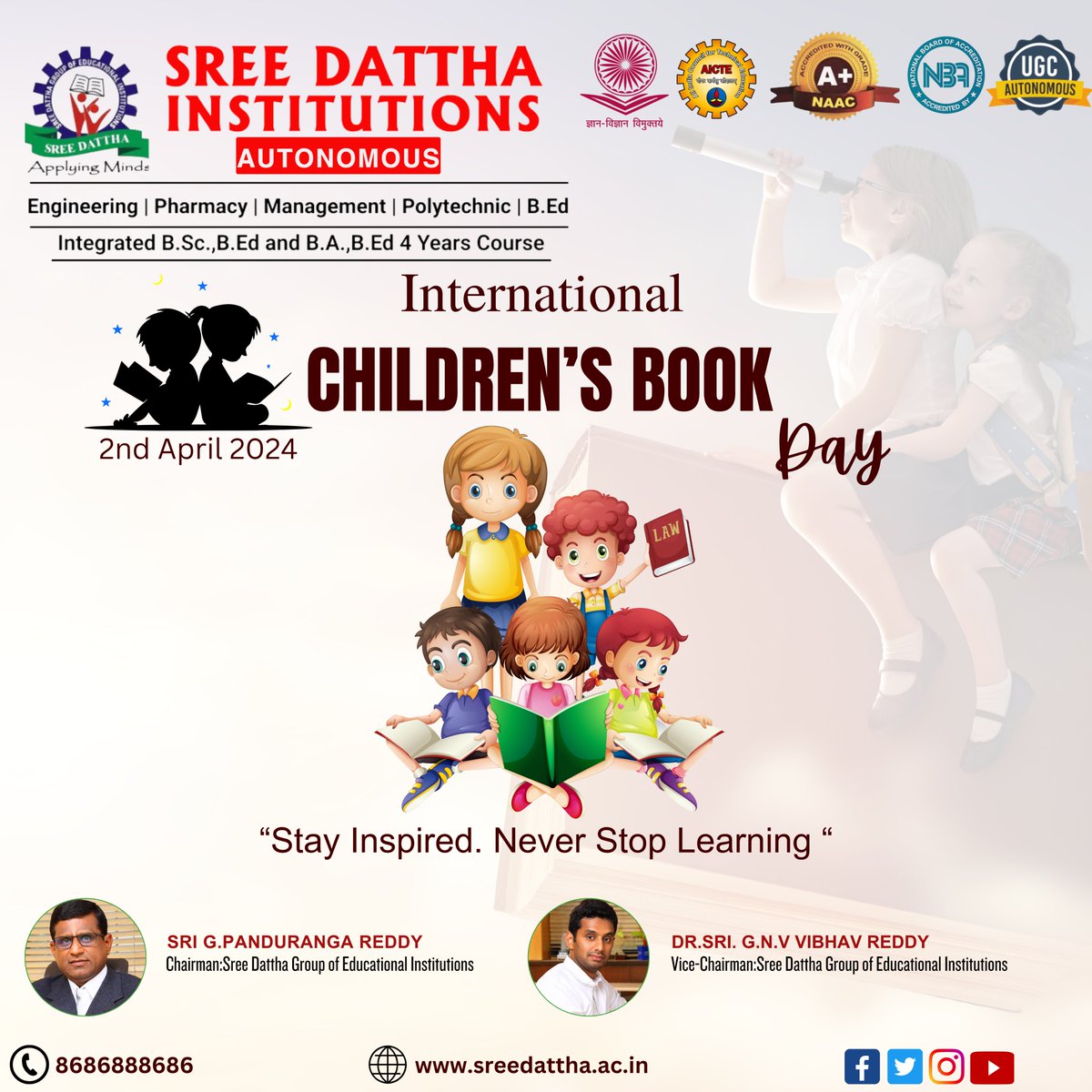 “Today a reader, tomorrow a leader.”
#internationalchildrenbookday 

#SDES #SDGI #SDIP #ChildrensBookDay #KidsLit #ReadingIsMagic #Bookworms #ReadToGrow #Storytime #KidLit #LiteracyForKids #ImaginationUnleashed #CelebrateBooks #PharmacyCollege #BestcollegeinHyderabad