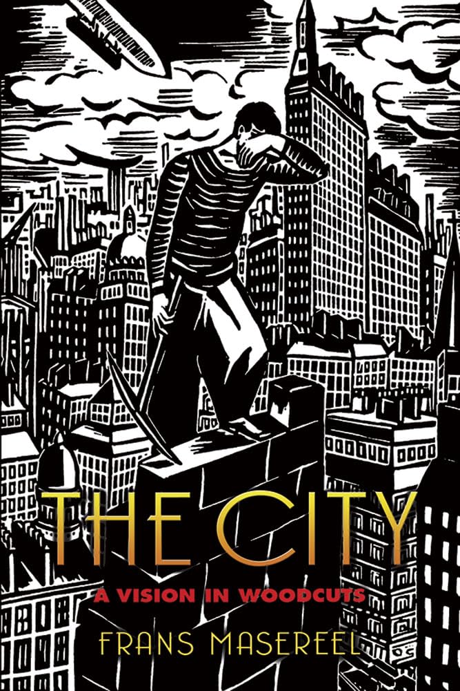 It's astonishing to consider a graphic novel almost a century old, but the stark wordless linocuts of Frans Masereel's The City remain relevant and evocative. The current gold standard version is from @DoverBookshop theslingsandarrows.com/the-city-a-vis…