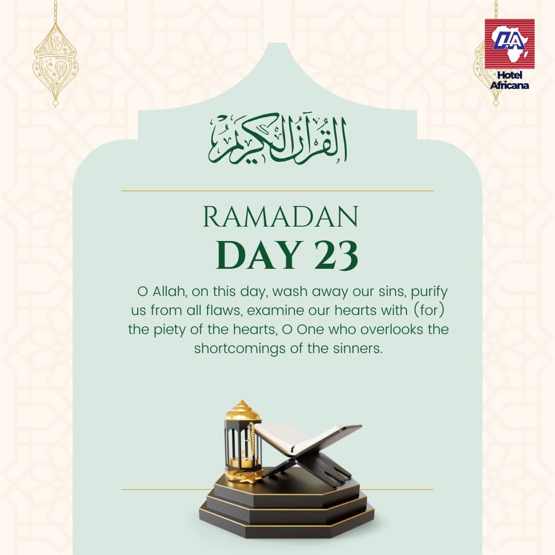 O Allah, on this day, wash away our sins, purify us from all flaws... #Ramadanday23 🤲