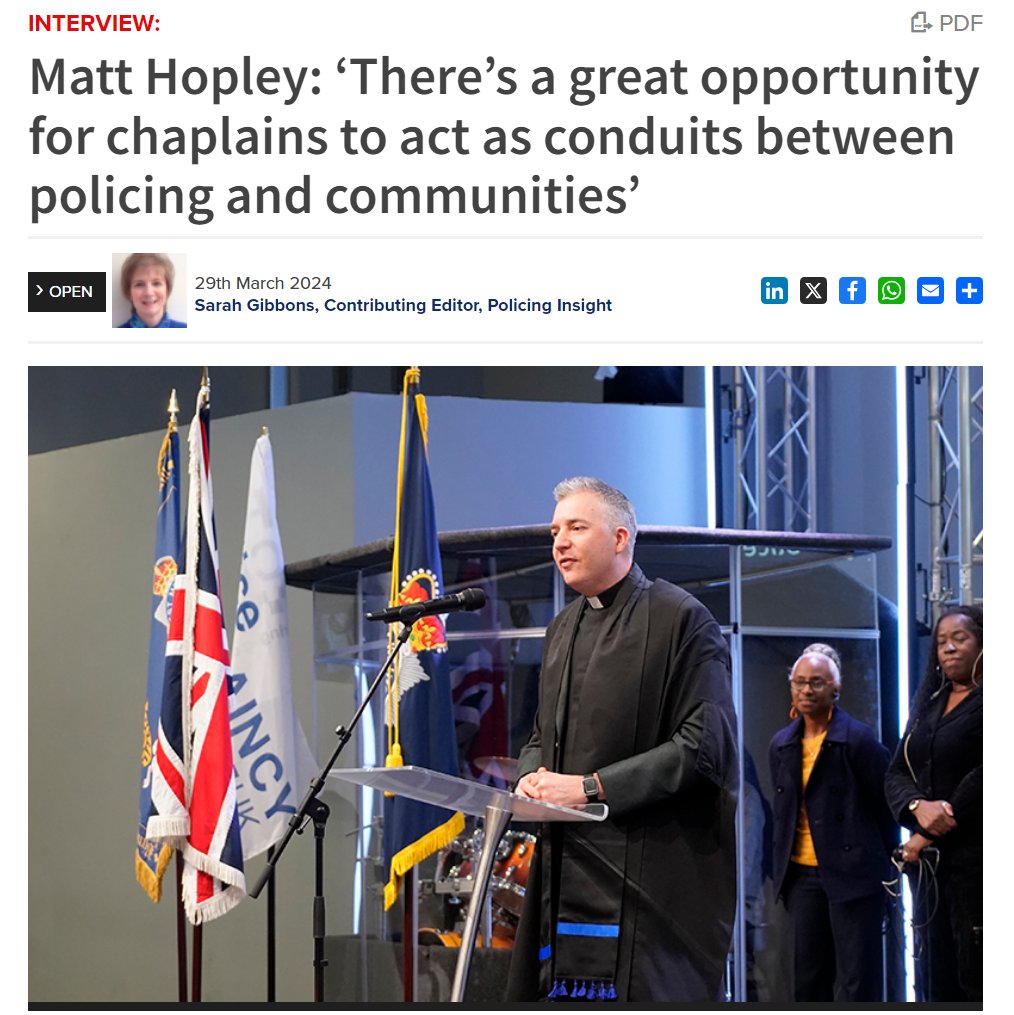 With heightened tensions over conflict in the Middle East, and significant increases in hate crime in the UK, new National Police Chaplain Matt Hopley believes police chaplains have a vital role to play not only in supporting officers, staff and volunteers, but in providing a