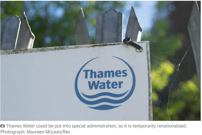 #CrackpotTories 'Thames Water hires restructuring advisers amid fears of collapse' As privatised utility, owners piled on debt to take out money Restricted investment and more shit in rivers and streams Now, walking away from company? Nationalise with zero compensation
