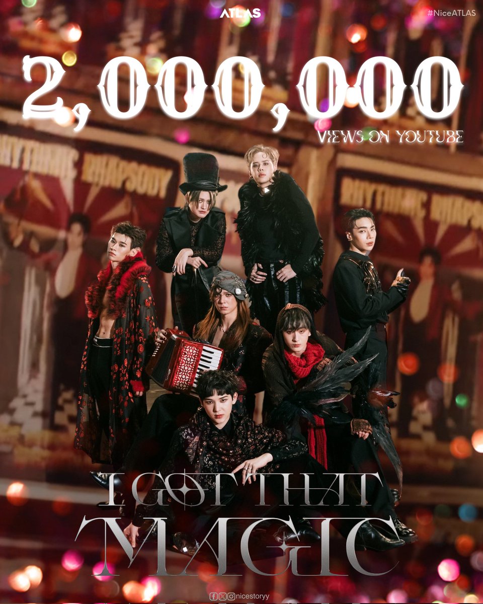 nicestoryy's tweet image. Congratulations I Got That Magic
2,000,000 views on YouTube!
เย้!!! 🎉🎉🎉

#ATLASIGotThatMagic2M
_
ATLAS - I Got That Magic ( Prod. By benlussboy ) | Official MV
🪄 youtu.be/lZ3RCafyoDk?si…

#ATLASIGotThatMagic_MV
#ATLASIGotThatMagic
꒰ #NiceATLAS #ATLAS_TH #ATLASth ꒱