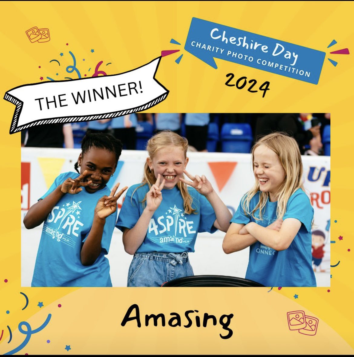 Delighted to win @CheshireCF photo competition 🙌🏻 thank you to the brilliant @W777Photography for capturing this at our @CFC_CommTrust stadium show where we ran the biggest children’s concert in Cheshire bringing 1500 young people together to perform #MentalHealthMatters