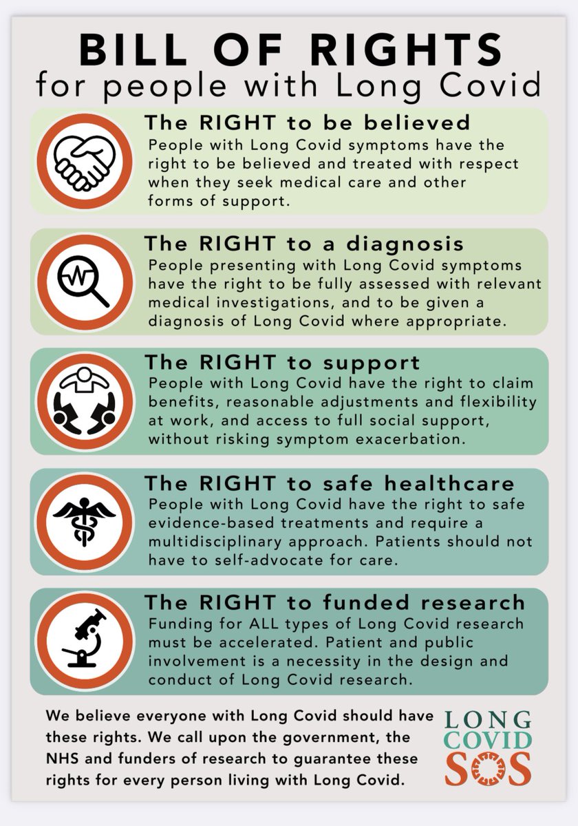 Every person with #LongCovid deserves these basic rights. longcovidsos.org/bill-of-rights