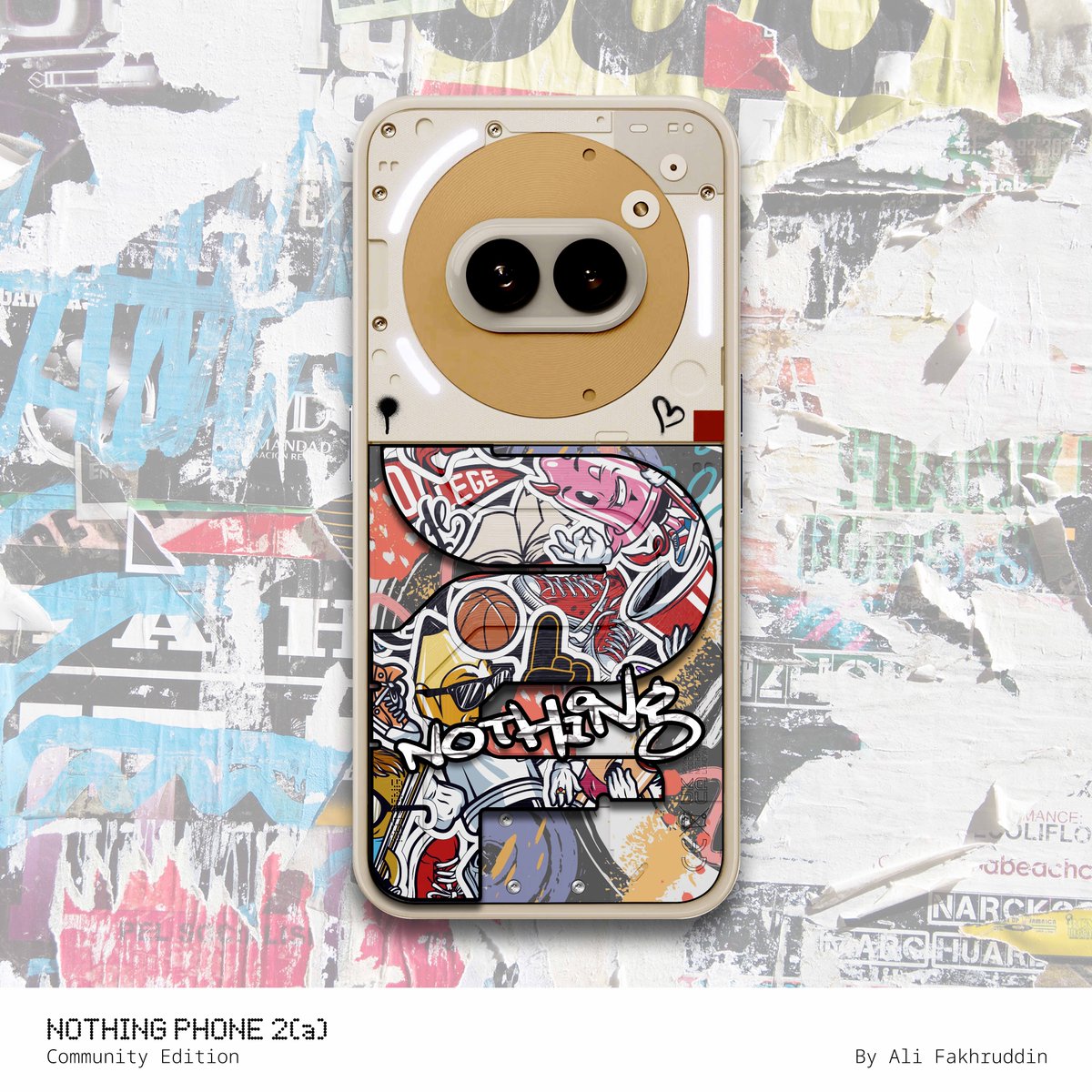 AliFakhruddin13's tweet photo. Here is my submission for the @nothing Phone 2(a) CE. Not the best but I thought Graffiti reflects expressions through art and that's what the vision of Nothing stands for. 

#Nothingphone2 #Nothingphone2a #Nothingcommunity #concept #vision #art #graffiti https://t.co/A34oDlxDOR