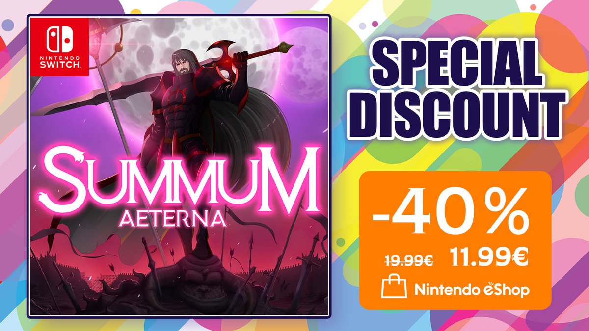 📢 #SummumAeterna is 40% off on the #Nintendo eShop! 

🎮 The ultimate #Roguelite experience for #NintendoSwitch, including a unique world generator system, tons of weapons and countless challenges...

Uncharted territories await you ⬇
ow.ly/Aw6h50PP3JB