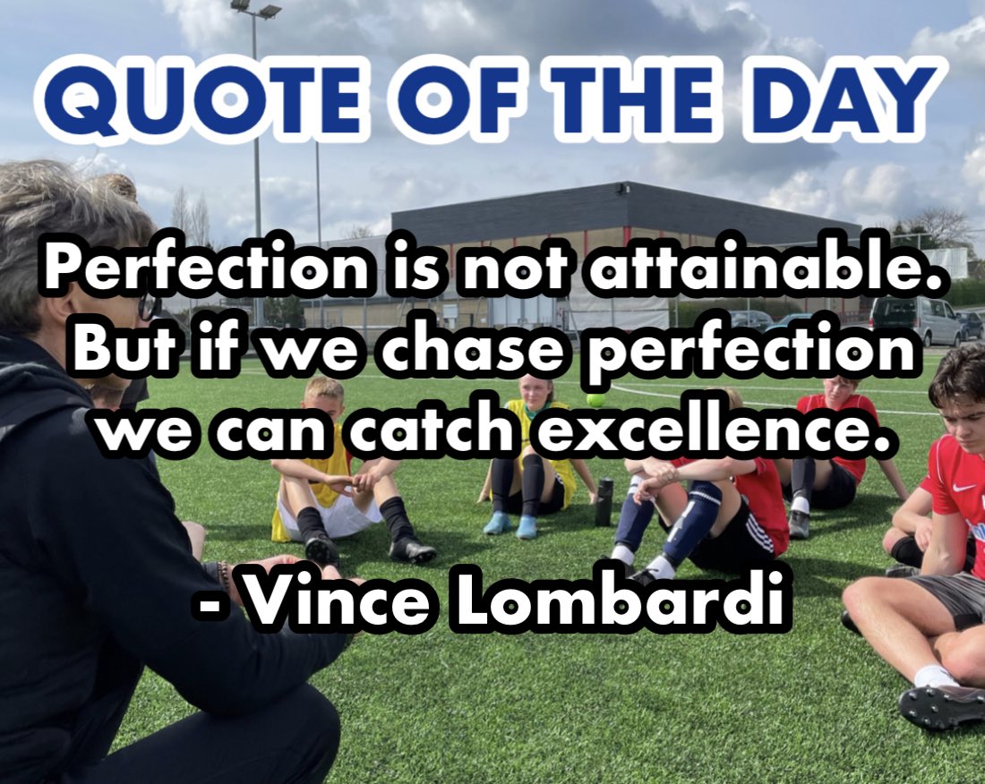 Set the highest standards for yourself, try to be perfect. It’s not possible but you will achieve great things! 💪💙💙💙 #integerfootball #qotd #motivation