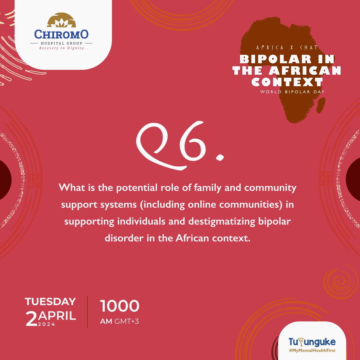 Q6. What is the potential role of family and community support systems (including online communities) in supporting individuals and destigmatizing bipolar disorder in the African context? #Tufunguke about #bipolar