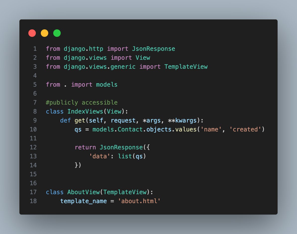 realmbit's tweet image. 5️⃣ Implementing templates and rendering dynamic content
1/ create new view
edit file ldt/views.py
add AboutView and import TemplateView
#learndjangotutorial #Python #django #DjangoTutorial #SoftwareEngineering #SoftwareDevelopment