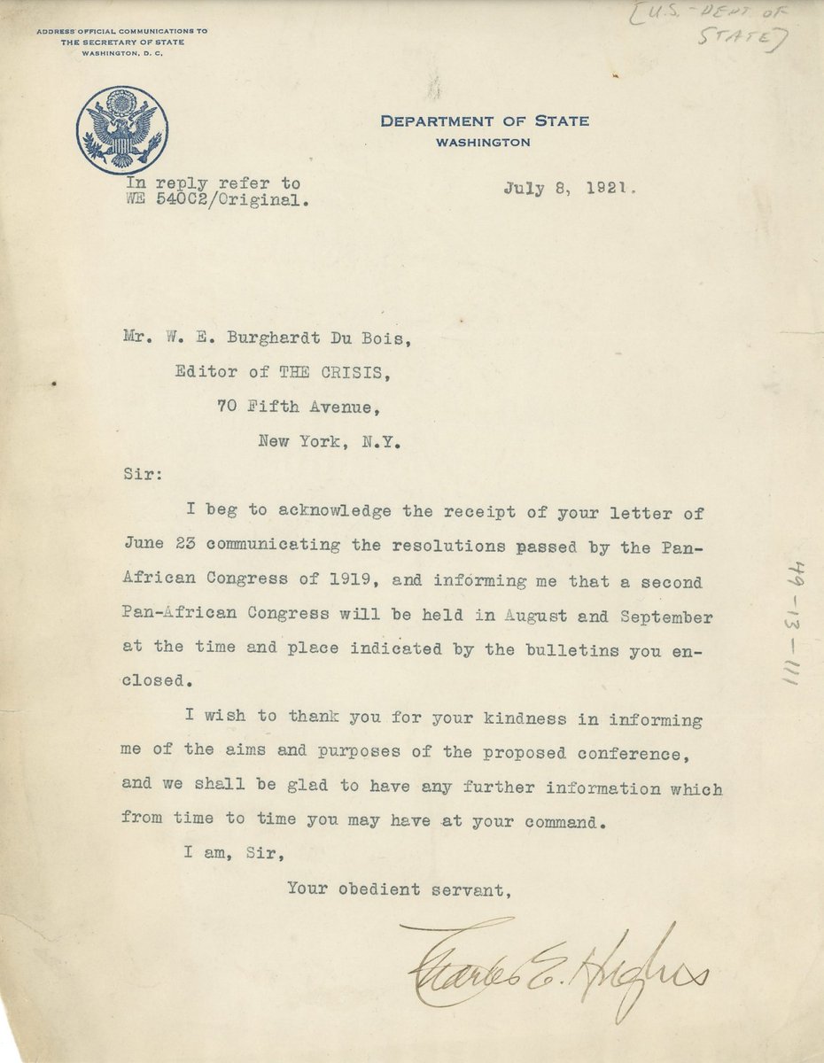 'Your obedient servant' is an unexpectedly charming way for the Secretary of State to respond to a letter from a citizen (in this case, Mr. W.E.B. Du Bois). credo.library.umass.edu/cgi-bin/pdf.cg…