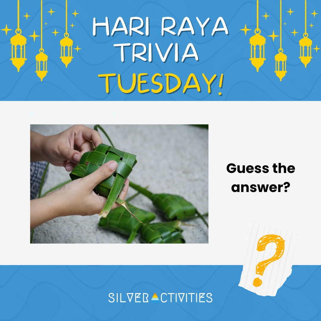 Guess the right answer? Comment below! #HariRayaTrivia

Get ready for some festive fun with #SilverActivities! 😍This trivia game will have seniors guessing everything about Hari Raya and exercising their brain. 

- Play now on silveractivities.com 👈