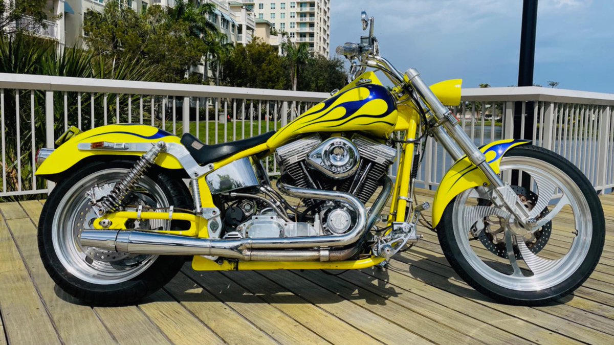 chopperexchange's tweet photo. 1999 Titan Gecko RM propelled by a a S&S 96ci motor and 5-speed transmission. Yours for $6,300 Firm.
#ChopperExchange #HarleyDavidson #CustomBikes #TitanBikes #AmericanBiker https://t.co/8ULZruLIiH