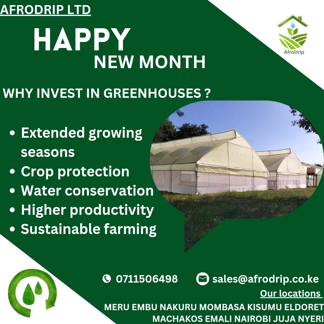Embrace the future of farming with greenhouses! Maximize yields, protect crops, and ensure sustainable practices year-round. Happy April to all our clients and farmers! 🌷 #GreenhouseFarming #SustainableAg #HappyNewMonth