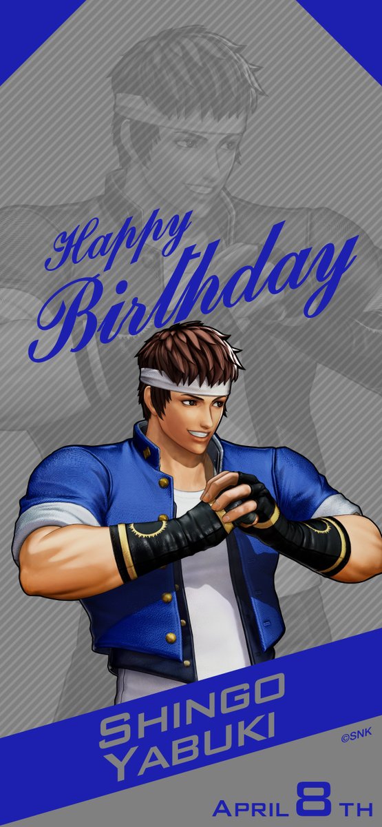 【Birthday Pick UP】 Let's celebrate the birthdays for some of SNK's characters! Today is April 8th, SHINGO YABUKI's birthday! Happy Birthday, SHINGO YABUKI! snk-corp.co.jp/us/games/kof-p… #SNK #KOF15 #KOFXV #HBD