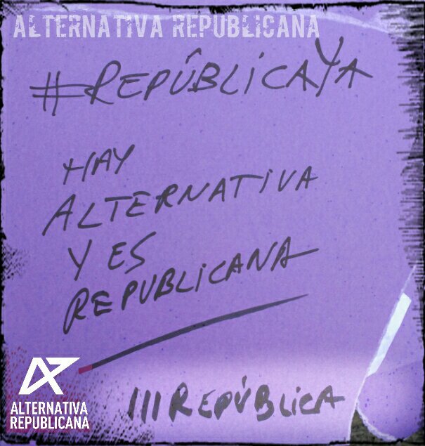 Hay Alternativa y es Republicana.
#RepublicaYA
#AbrilRepublicano
🅰️🟥🟨🟪