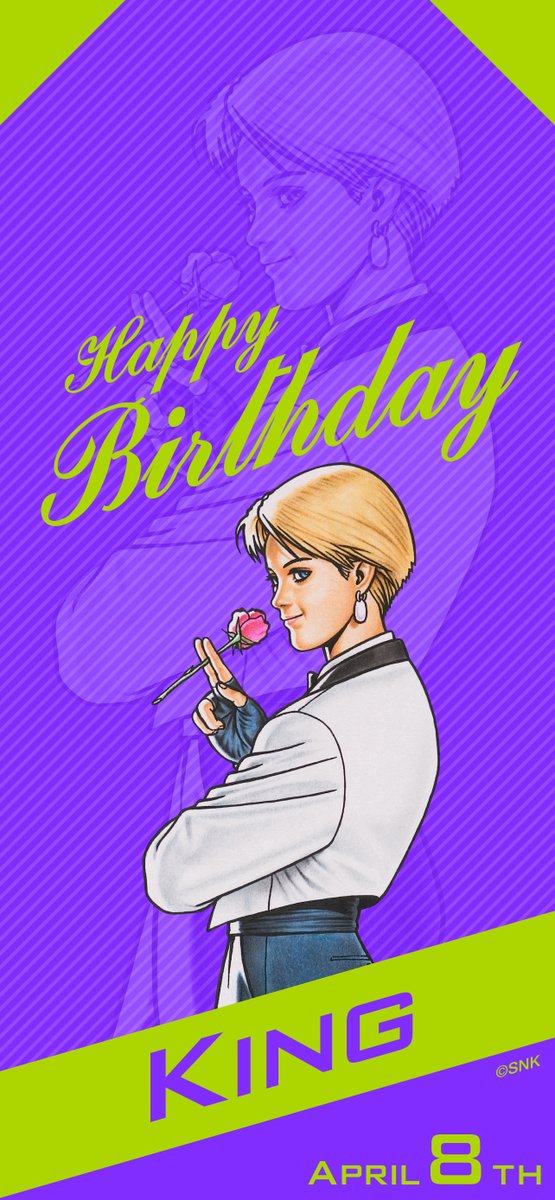 【Birthday Pick UP】 Let's celebrate the birthdays for some of SNK's characters! Today is April 8th, KING's birthday! Happy Birthday, KING! snk-corp.co.jp/us/games/kof-p… #SNK #KOF15 #KOFXV #HBD