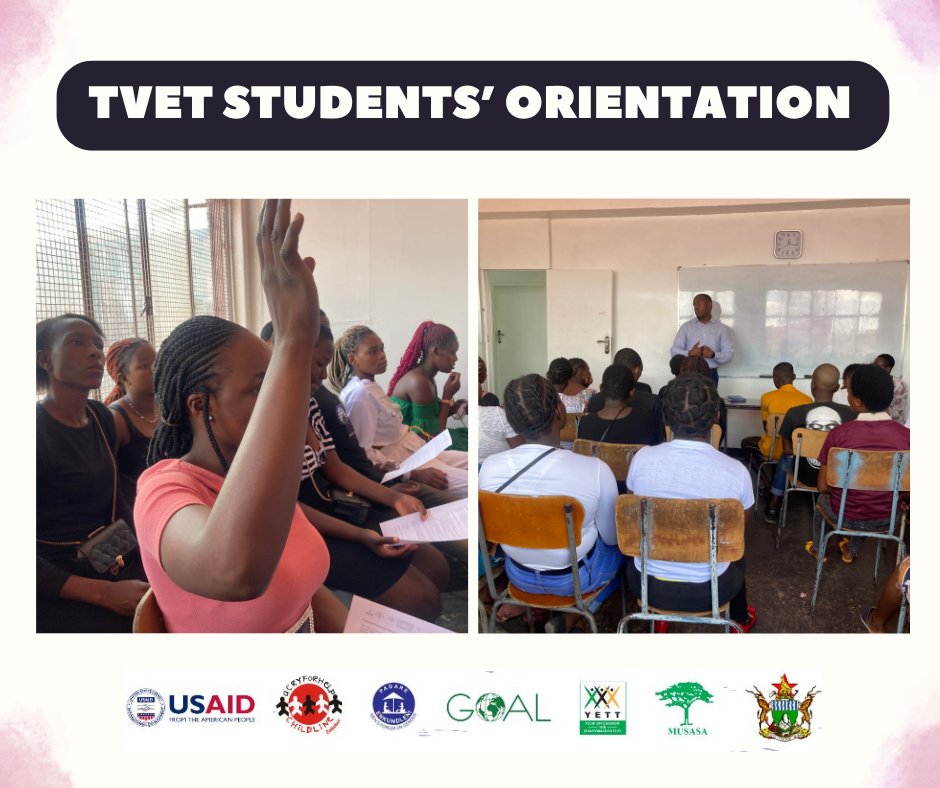 65 students who were oriented at the People's College on 27 March, are embarking on their Technical Vocational Education Training (TVET) journey. The @UPLIFT team supported by @UsaidZimbabwe wishes them all the best as they begin their TVET today.