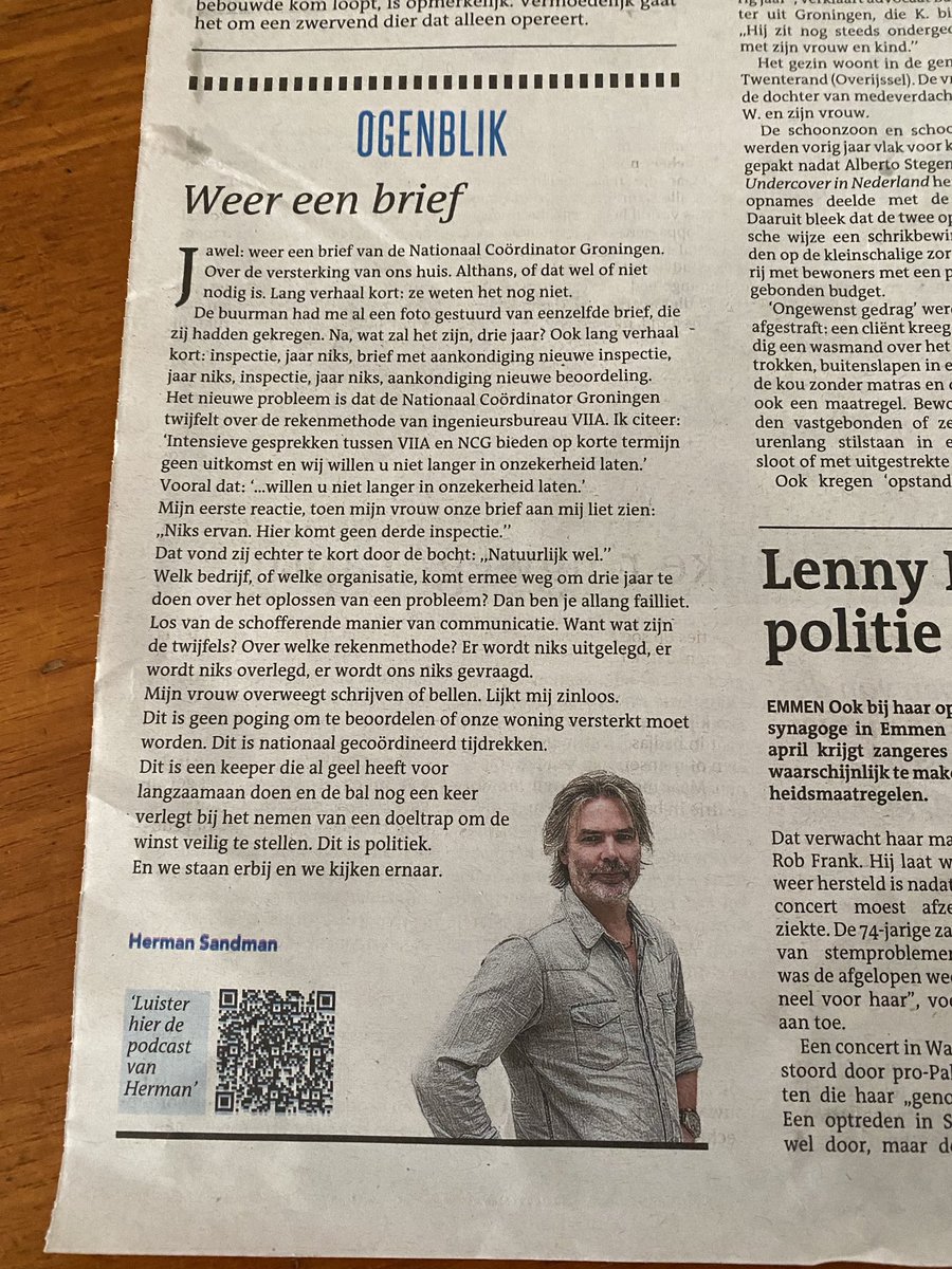 Weer een brief; nationaal coördinator tijdrekken ⁦<a href="/NCGroningen/">NationaalCoördinator</a>⁩  #versterking #Groningen #bureaucatie ver over de top. ⁦<a href="/2eKamertweets/">Tweede Kamer</a>⁩ ⁦<a href="/SandraBeckerman/">Sandra Beckerman</a>⁩ #aardbevingsschade #gaswinning