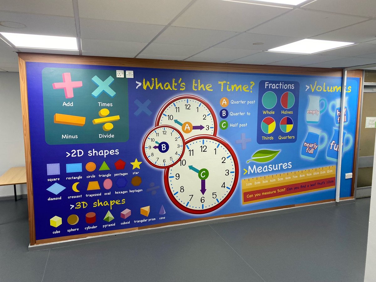 Design4Ed's tweet image. Celebrate Mathematics and Statistics Awareness Month with exciting maths murals! Bring the subject to life, engage students, and reinforce key concepts. Enhance your learning environment with our custom murals. Contact us for more information.
#MathStatMonth #MathsMurals #WallArt