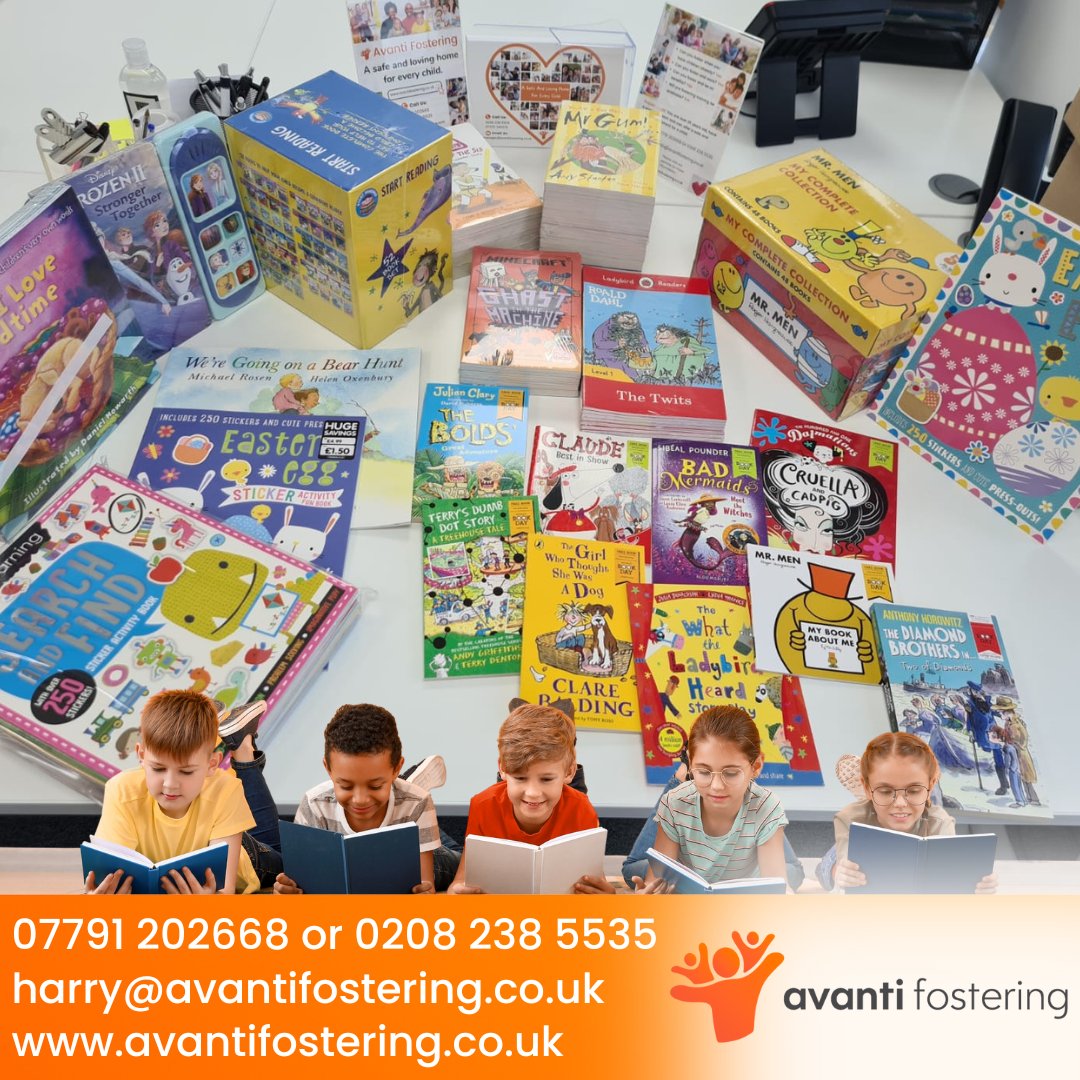 Thank you to Mairead Whiting for donating books to Avanti Fostering. The children will love them! 🧡

#avantifostering #fosterparents #FosterUK #childcare #fostering #foster #fosterchild #London #westmidlands #ukfostercare #makeachange #reading #books #education #inspire