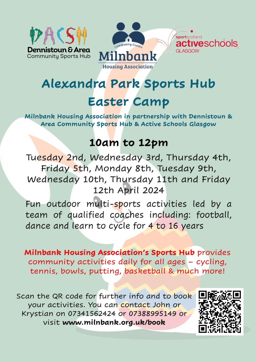 Don't forget there's lots on for the kids @AllyParkHub during the holidays- 10am - midday daily, full details in the poster: 

#community #communityfocused #housingassociation #alexandrapark #sportshub