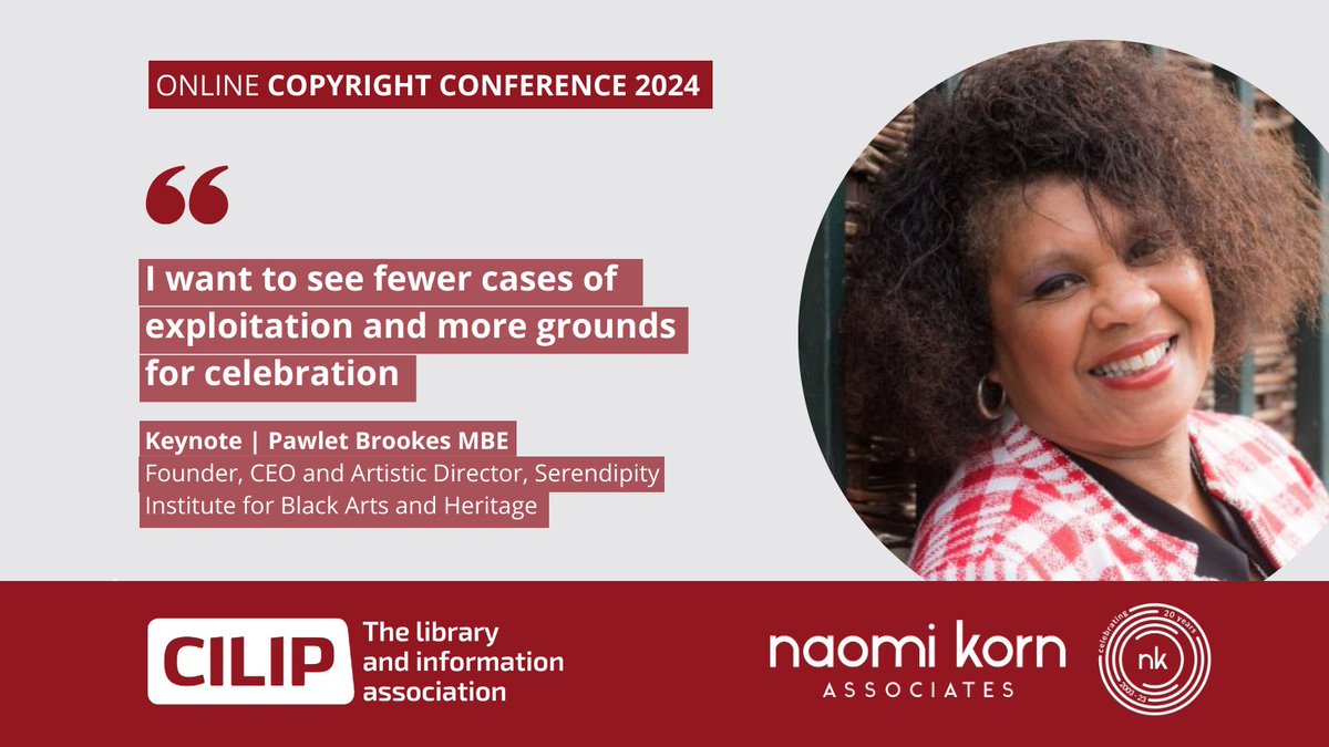 CILIP (@cilipinfo) on Twitter photo Does copyright equally protect black creators? In this issue of <a href="/InfoProMag/">InfoProMag</a>, keynote speaker <a href="/PawletBrookes/">Pawlet Brookes</a> gives her view on AI, IP & ethics in context of black creators & artists. Read: cilip.org.uk/news/667796/Co… Register for your place at her session here: cilip.org.uk/page/Copyright… Does copyright equally protect black creators? In this issue of <a href="/InfoProMag/">InfoProMag</a>, keynote speaker <a href="/PawletBrookes/">Pawlet Brookes</a> gives her view on AI, IP & ethics in context of black creators & artists. Read: cilip.org.uk/news/667796/Co… Register for your place at her session here: cilip.org.uk/page/Copyright…