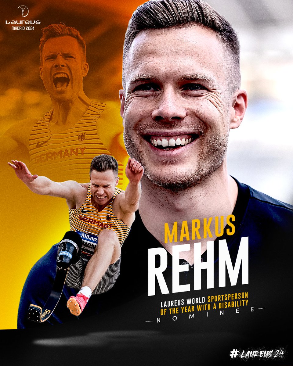 At the top of his game 👊 Laureus World Sportsperson of the Year with a Disability Nominee Markus Rehm has won every World Championship in his class since Christchurch 2011. #Laureus24 | @ParaAthletics | @Paralympics