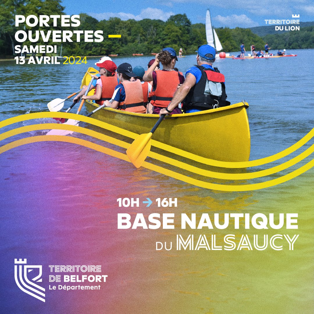 La base nautique du Malsaucy ouvre ses portes le samedi 13 avril 2024, de 10h à 16h.
L'entrée est libre et gratuite avec au programme de nombreuses activités aquatiques et terrestres telles que du canoë, kayak, paddle, volley, foot, pétanque, basket et plus !
#territoiredulion