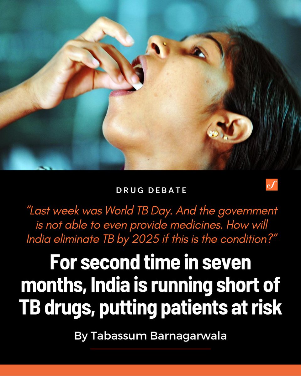 scroll_in's tweet photo. #tuberculosis: With the supply from the government almost drying out, doctors are worried that patients may begin to drop out of treatment, said Dr Chetanya Malik, who works with NGO Sangwari. https://t.co/5uqPmSiZ5g
In 2023, India notified 25.55 lakh new cases, including 1.43 lakh paediatric cases.
Read @tabassum_b's report for more