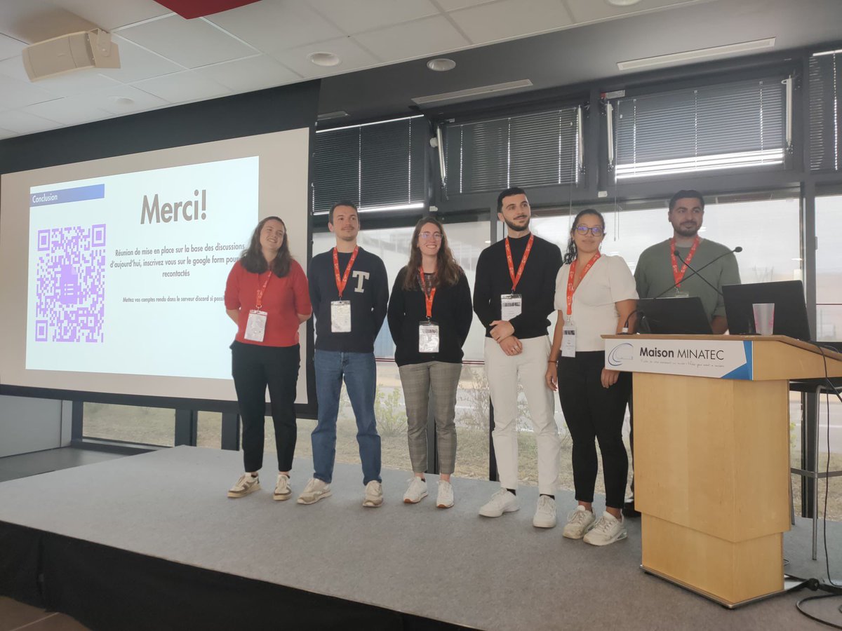 nifm_gin's tweet photo. 🌐 L' #IABM2024 s'est finie sur la réflexion collective autour de la mise en place du 1er réseau national d'entraide pour l'Intelligence Artificielle en Imagerie Biomédicale.
💡 Des doctorants de l'équipe ont participé à l'organisation de cette demi-journée pleine d'interactions! https://t.co/UfW3pWeKDY