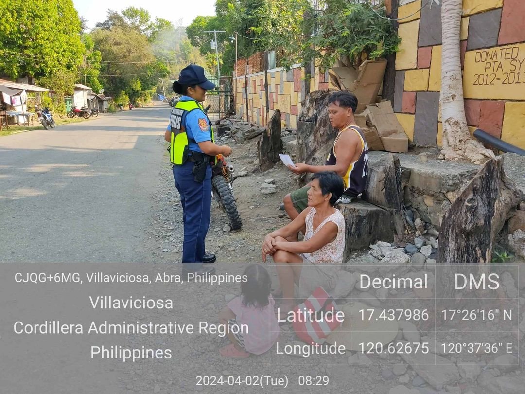 On April 2, 2024 at 8:29 AM, Pat Leslie Melody Dasalla, engaged and distributed 1 IEC material to the residents regarding R.A. 9262 and anti-terrorism at Barangay Poblacion, Villaviciosa, Abra.
#BagongPilipinas
#𝙏𝙤𝙎𝙚𝙧𝙫𝙚𝘼𝙣𝙙𝙋𝙧𝙤𝙩𝙚𝙘𝙩
#SerbisyongNagkakaisa