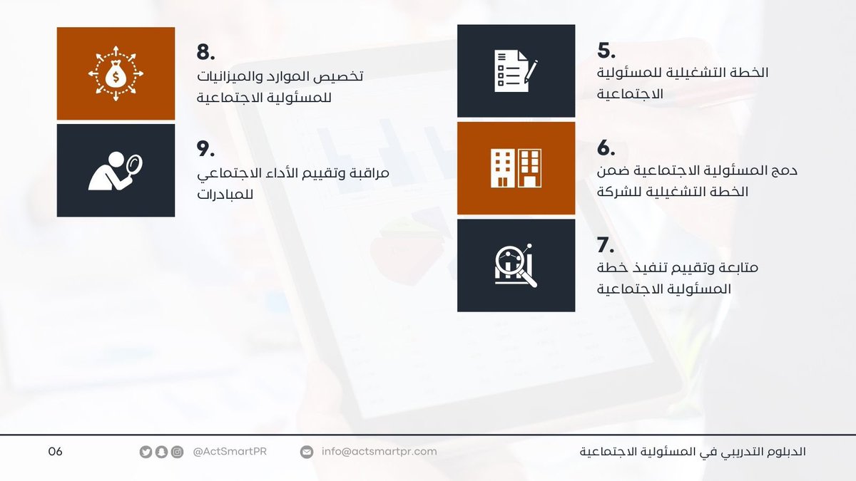 احترف المسؤولية الاجتماعية مع دبلوم #أكت_سمارت! 🌟

- شهادات معتمدة
- تدريب للقيادات ومتخصصي #المسؤولية_المجتمعية و #العلاقات_العامة

🔗 انضم الآن: actsmartpr.com/upcoming-event…

#التطوير_المهني #الاستدامة #البحرين #الكويت #السعودية #عمان #الامارات #قطر