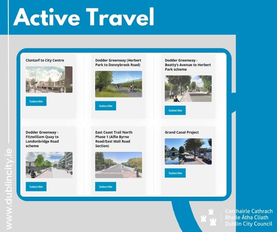 DCC Alerts: #ActiveTravelNetwork DCC Alerts is the best way to get the latest updates on current projects. Sign up now on alerts.dublincity.ie/activetravel-p… to receive email notifications. #ClimateAction