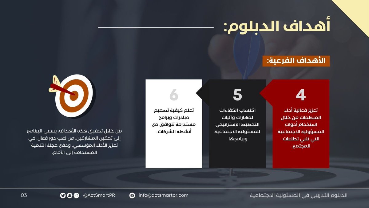 احترف المسؤولية الاجتماعية مع دبلوم #أكت_سمارت! 🌟

- شهادات معتمدة
- تدريب للقيادات ومتخصصي #المسؤولية_المجتمعية و #العلاقات_العامة

🔗 انضم الآن: actsmartpr.com/upcoming-event…

#التطوير_المهني #الاستدامة #البحرين