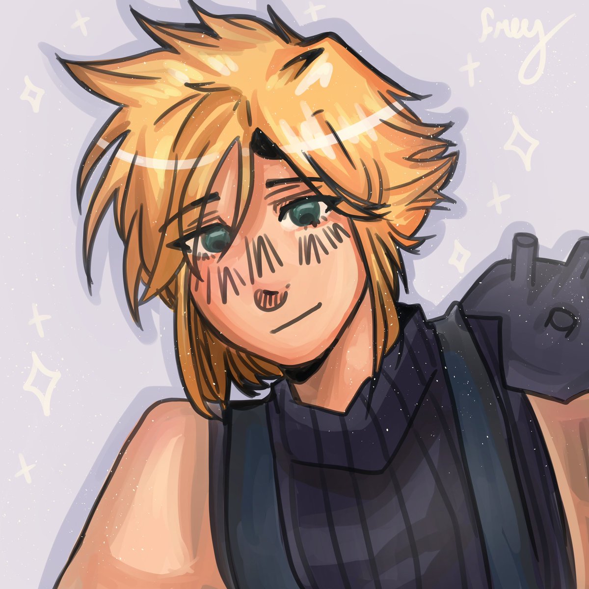 freexwifii's tweet photo. Sketch I did at kawaiikon to give to a cloud cosplayer! I took a photo of it then I digitalized it :)! #FinalFantasy https://t.co/IuTKrsvlNt