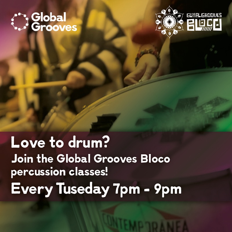 💃🥁🎷 Tonight is for Carnival Groove! Join us 7-9pm for dance, drumming, and horns. Plus, monthly horn classes with Jack Tinker every 2nd Sunday, 10:30am-12:30pm. More at tinyurl.com/32pjb2t2/ #GGBloco #Melody #Carnival #GlobalGrooves #Drum #Dance