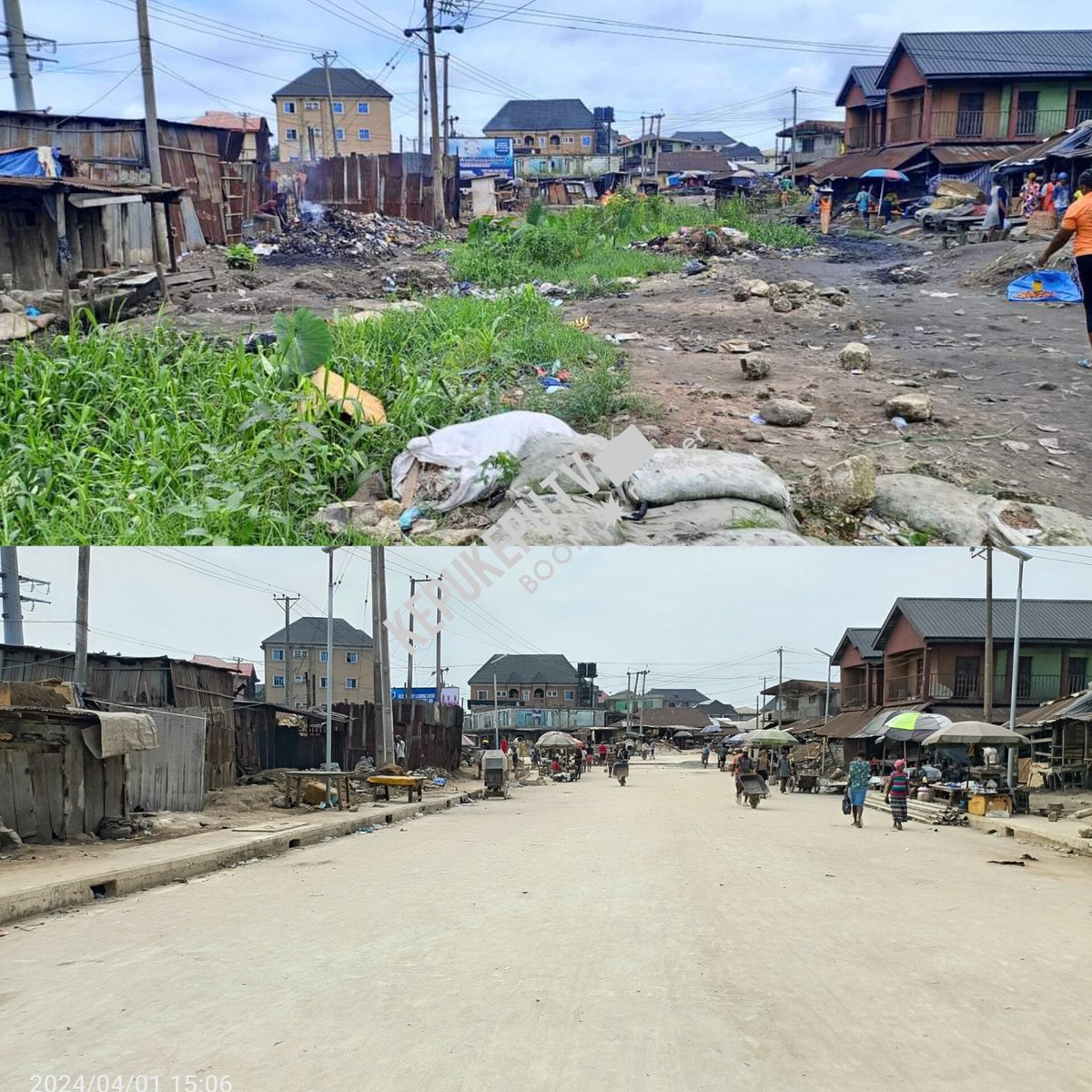 FinPlanKaluAja1's tweet photo. Public Finance 101

How do you increase IGR in your State?

1. You pass a budget that focus on productivity improvements, as Abia did

2. You actually do the work, you fix roads, clear rubbish, install street lights etc

3. Business  and commerce flourish in the State. E.g. Banks see more requests for loans, they open new branches, hire more staff, those staff spend in Abia State.

4. Then you tax the business, notice in the first frame the number of umbrellas, and look at the second frame. Those new umbrellas represent new micro businesses that are conducting trade, creating jobs and wealth creation.

4.1 The tenement rates on all these homes will also increase, Thats more IGR to state

4.2 VAT from this street will jump higher as more transactions are concluded, more State generated but Federally shared IGR

4.3 These homes now become “capital” as they are now collaterable. This means the owners have access to credit. Meaning they can do more business allowing the State charge PAYE

4.4 crime and disease falls as the rubbish and stagnant water is drained off. This means the State pays less in public health and security 

4.5 Business in Abia State can now sell more to this street. Geometric Power for instance will find customers in second frame not the first.

The cost of all the above listed is just to build a simple road from debt issued. 

A State must invest in the people  first then harvest IGR

Imagine the lesson the children of Abia are getting, they are seeing governance work

The government Of Abia State, understands this assignment, i wish they can borrow more and fix all the street in Abia State, but wishes are not horses

Great job to all that have made this possible