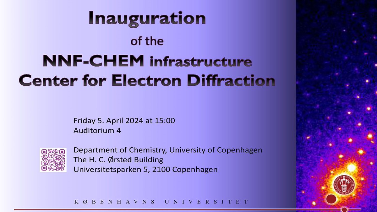 This Friday we at @CHEMUCPH celebrate our new 'Center for Electron Diffraction' - you are also welcome. #Chemistry #diffraction #electron #science #research