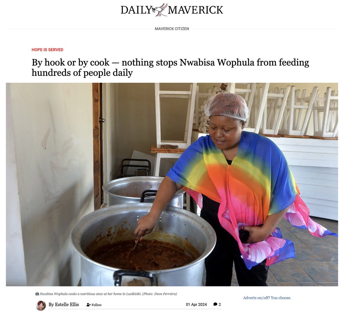 'Wophula used to serve meals from the Post Office in Lusikisiki to people waiting for social grants, but when it burnt down she decided to travel to Flagstaff instead.' Read more here: dailymaverick.co.za/article/2024-0…