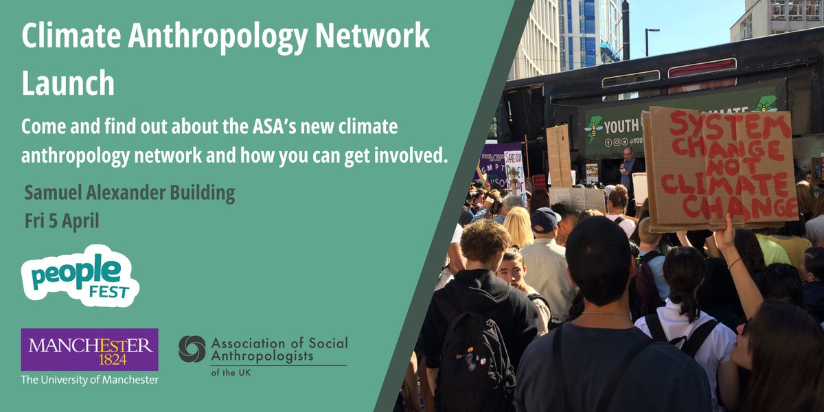 📢Are you an anthropologist working on climate change? Or working on climate change and interested in what anthropology might have to offer? Join us for the Climate Anthropology Network Launch 📅5 April 1-2:30pm Register:eventbrite.co.uk/e/climate-anth… #ASAPeopleFest @UoMAnthropology