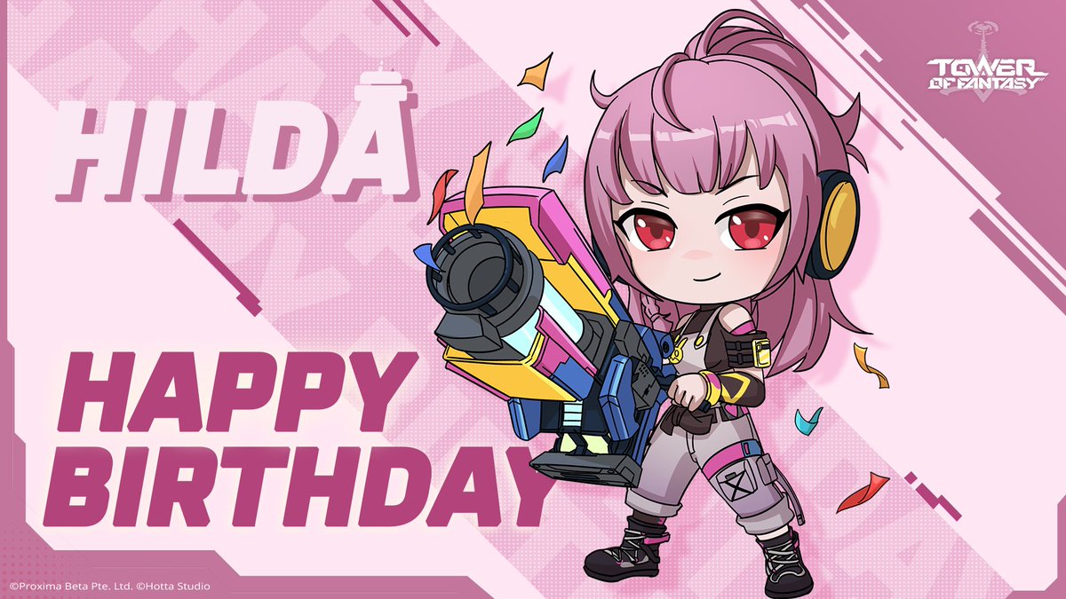 'Come find me if you run into trouble in Banges!' 🏍 Don't snooze! Guess who's here to celebrate your birthday?🎉 Happy Birthday to Hilda, the 'star' of Banges Port! ❤🎂 #ToF #TowerofFantasy