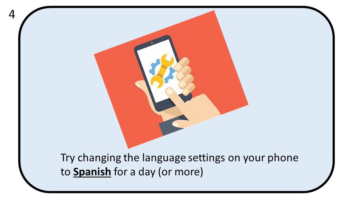 RPCC_MFL's tweet photo. @RegentsParkCC MFL Revision tip - switch your language on your phone to 🇪🇸🇫🇷 https://t.co/TMWzX41Fvc