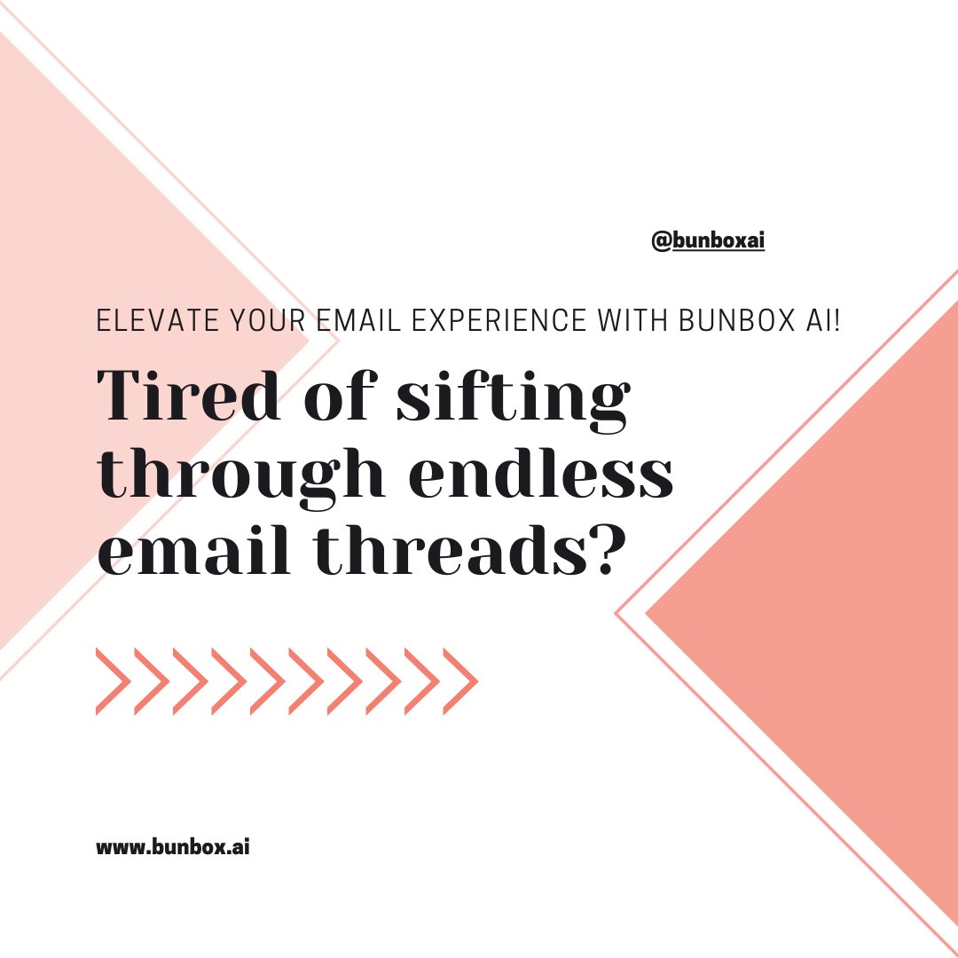 📷 Tired of sifting through endless email threads? BunBox AI has the solution! 
Experience the power of AI! Get clear, bullet-pointed overviews of entire email threads in mere seconds with BunBox.ai. Try it now at bunbox.ai
.
.
.
#TimeSaver