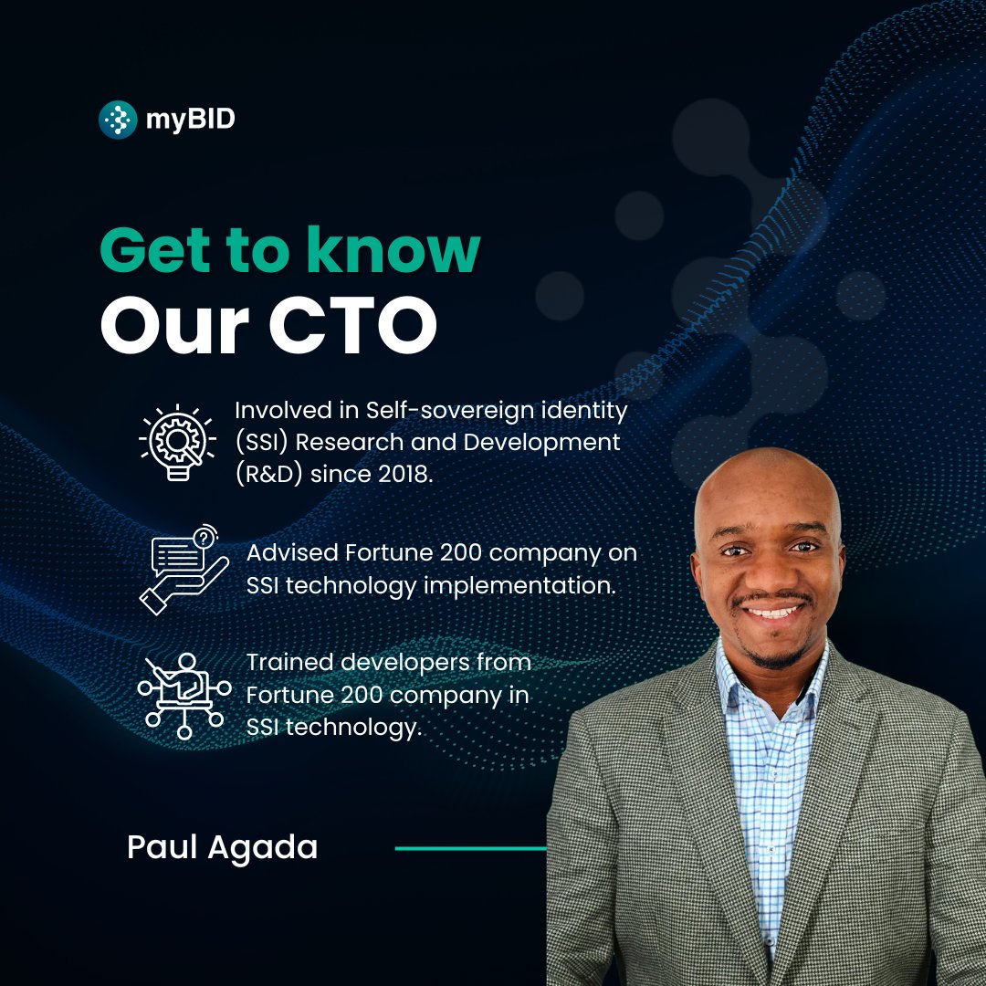 myBIDOfficial's tweet photo. Meet our CTO, Paul Agada, a visionary driving innovation in SSI since 2018. He’s been shaping the future of digital identity one code at a time.👨‍💻🌏

#myBID #SSI #DigitalID #ZKP #GovTech https://t.co/pLOnu3AJSl