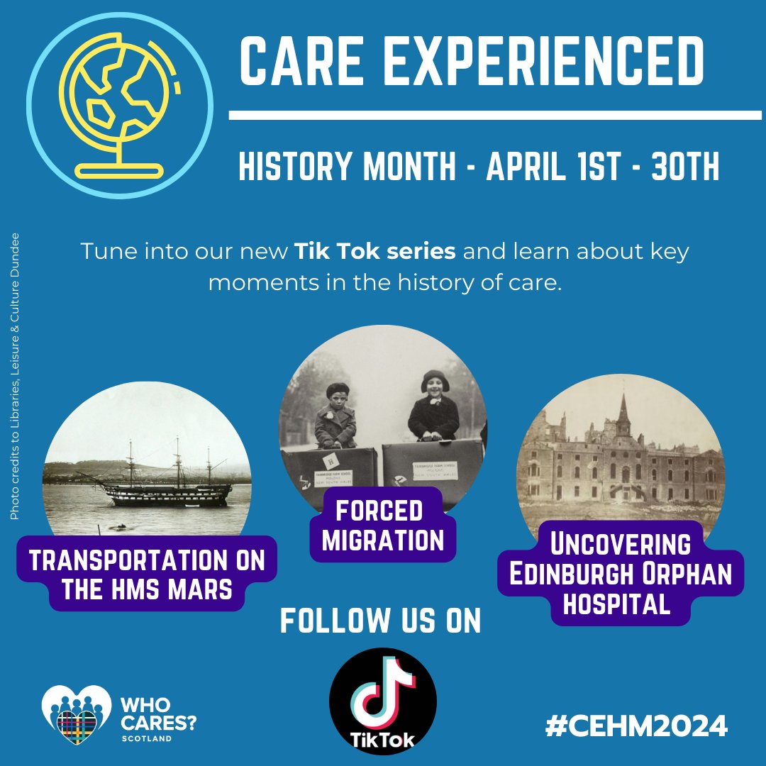 Yesterday was the start of Care Experienced History Month. During April, we'll be sharing TikToks that delve into different moments from the history of care. Follow us on TikTok @WhoCaresScotland so you don't miss out! Find out more about the month at whocaresscotland.org/care-experienc…