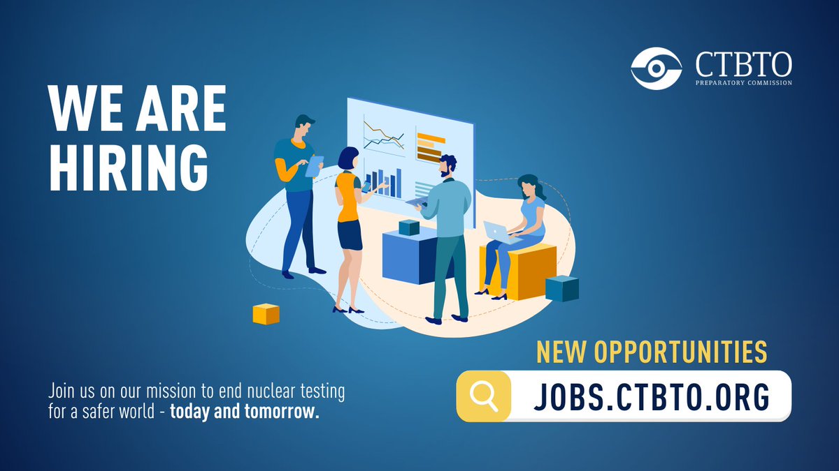 💻 Use your skills & technical expertise to bring about a more peaceful, safer 🌏! Check out these job vacancies with the CTBTO. Apply today 🔗 ctbto.info/jobs