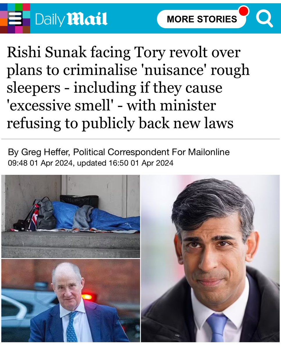 #HOMELESS @Conservatives plans to criminalise “excessive smell” Rumour has it that one of their lot has invented a smellometer and will be amassing a huge fortune selling it to the State.